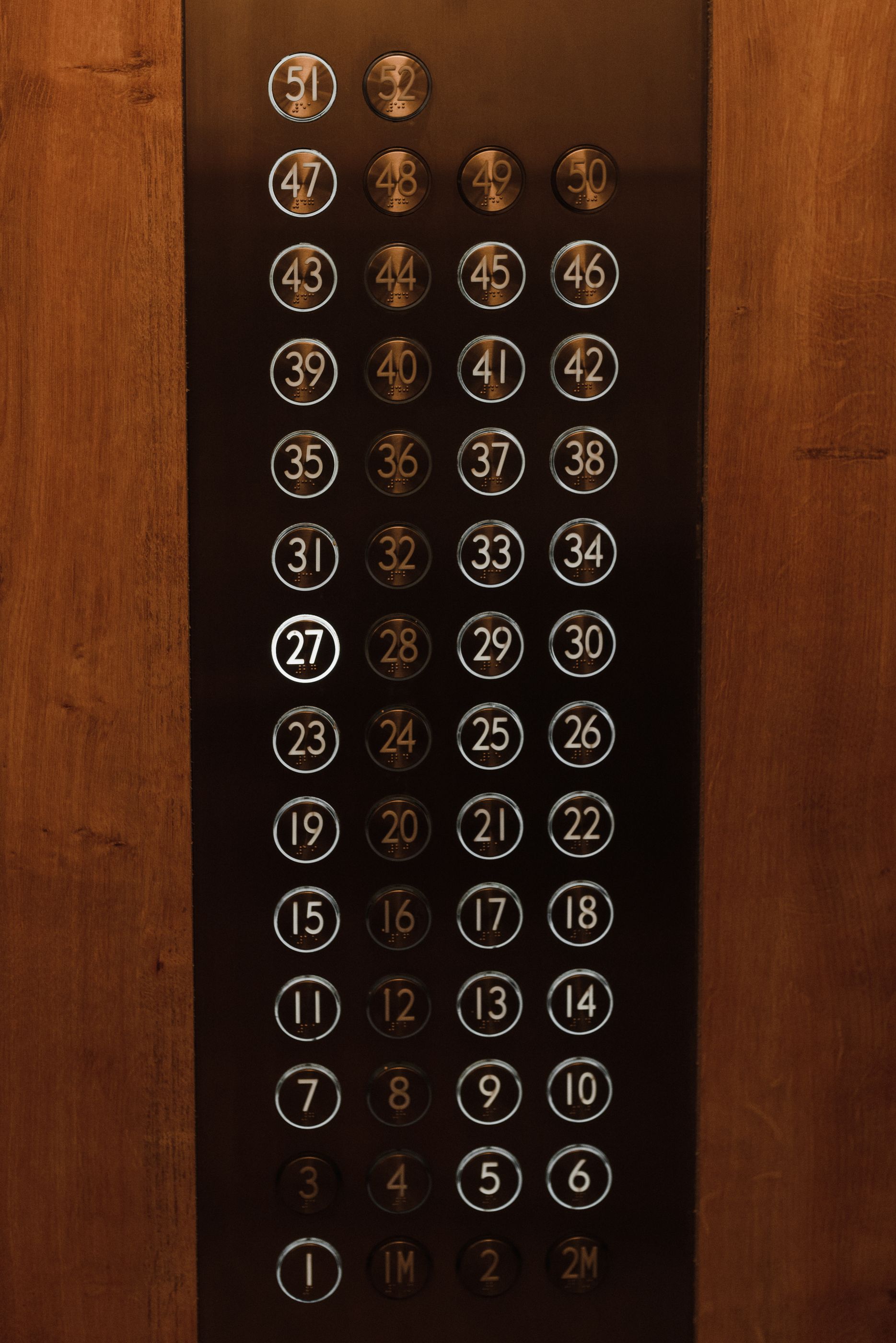 Illuminated elevator floor button panel